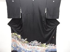 作家物　手描き友禅　群鶴に花熨斗模様留袖(比翼付き)